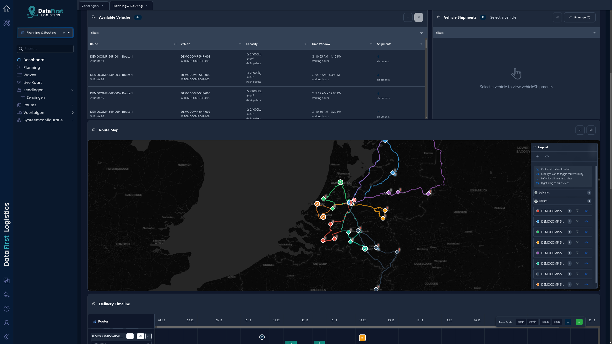 DataFirst Logistics platform screenshot dark