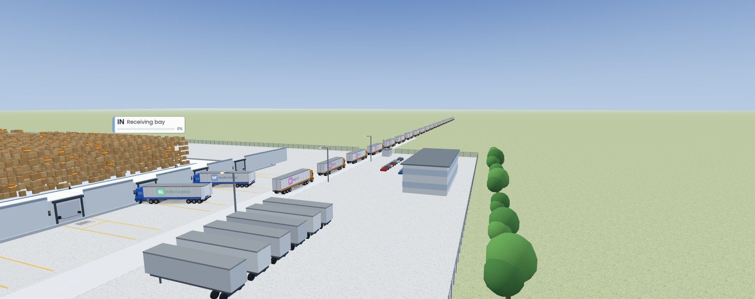 Wachtende trucks